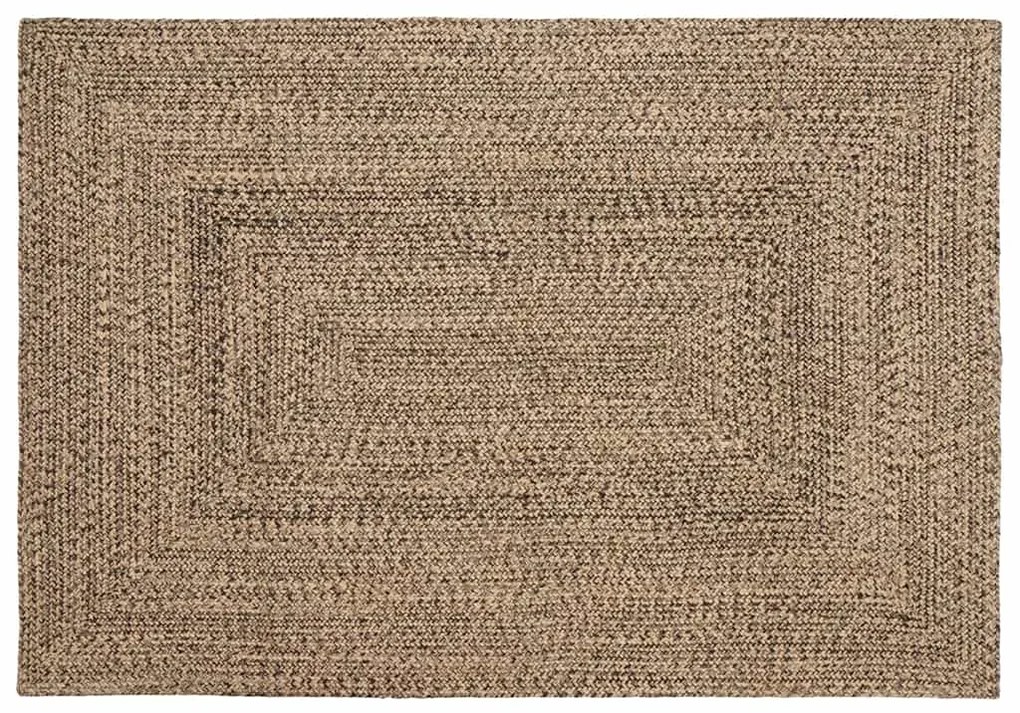 vidaXL Tapetes de área Retangular Natural e Preto 140 x 200 cm Juta