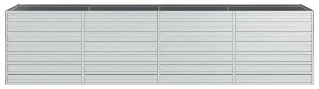 Canteiro elevado de jardim 320x80x77cm aço galvanizado prateado