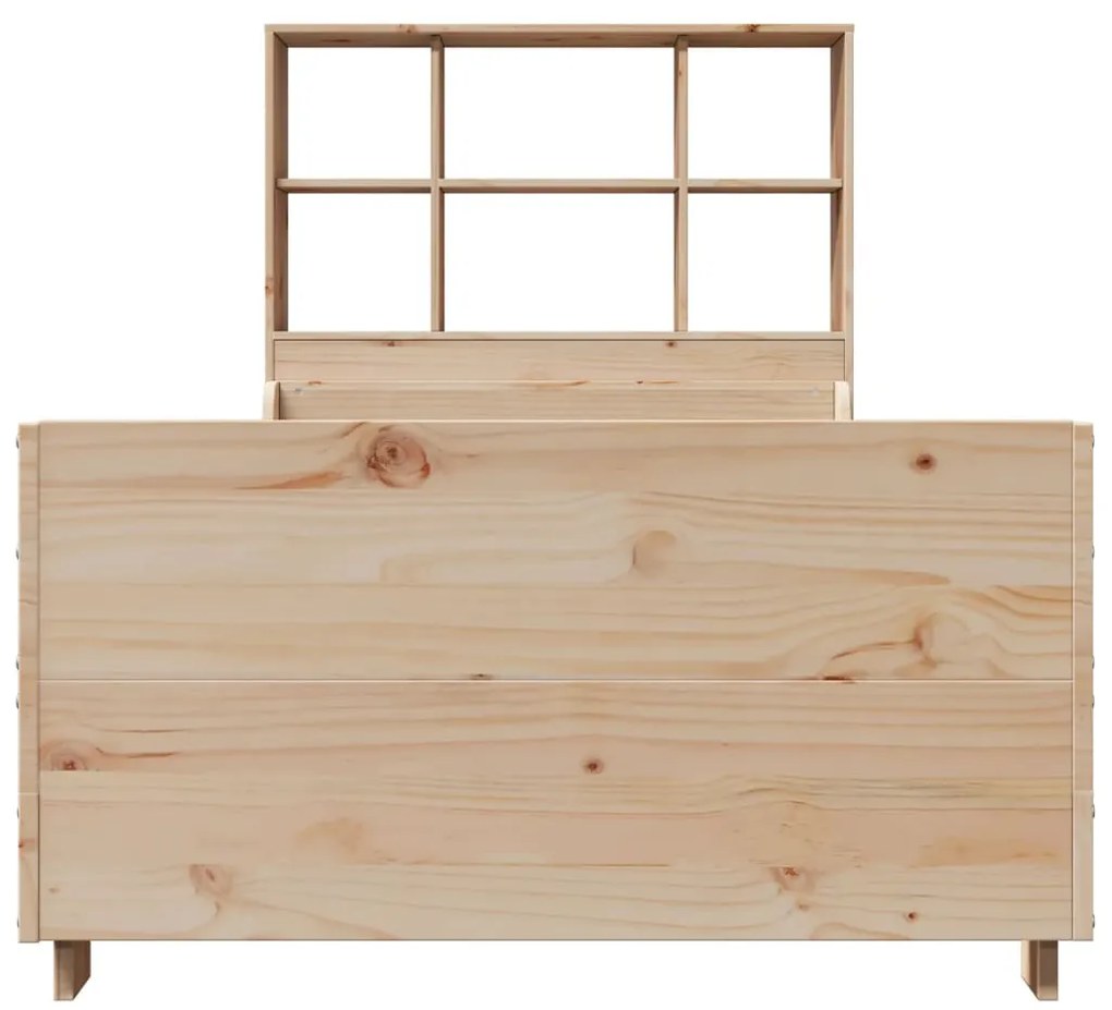 Cama com estante sem colchão 75x190 cm madeira maciça