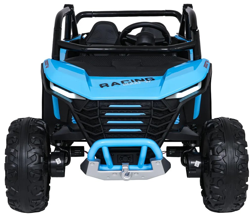 Carro elétrico para Crianças 4X4 2 Lugares 24V RACING Road 2000, Pneus Espuma EVA, Assento couro ecológico Azul