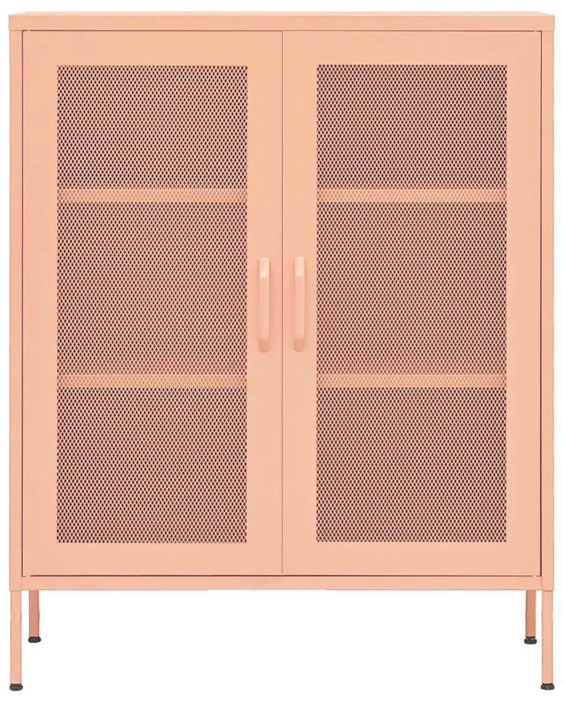 Armário de arrumação aço 80x35x101,5 cm rosa