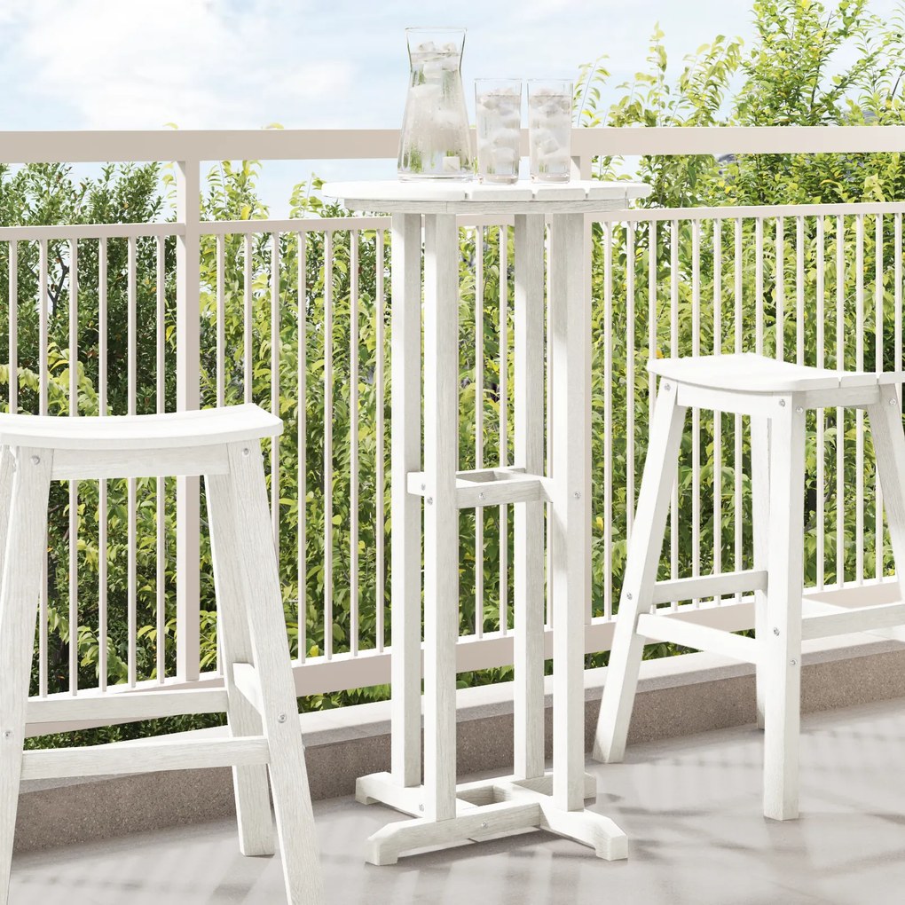 vidaXL Mesa de Bar Branca 55x55x107 cm HDPE