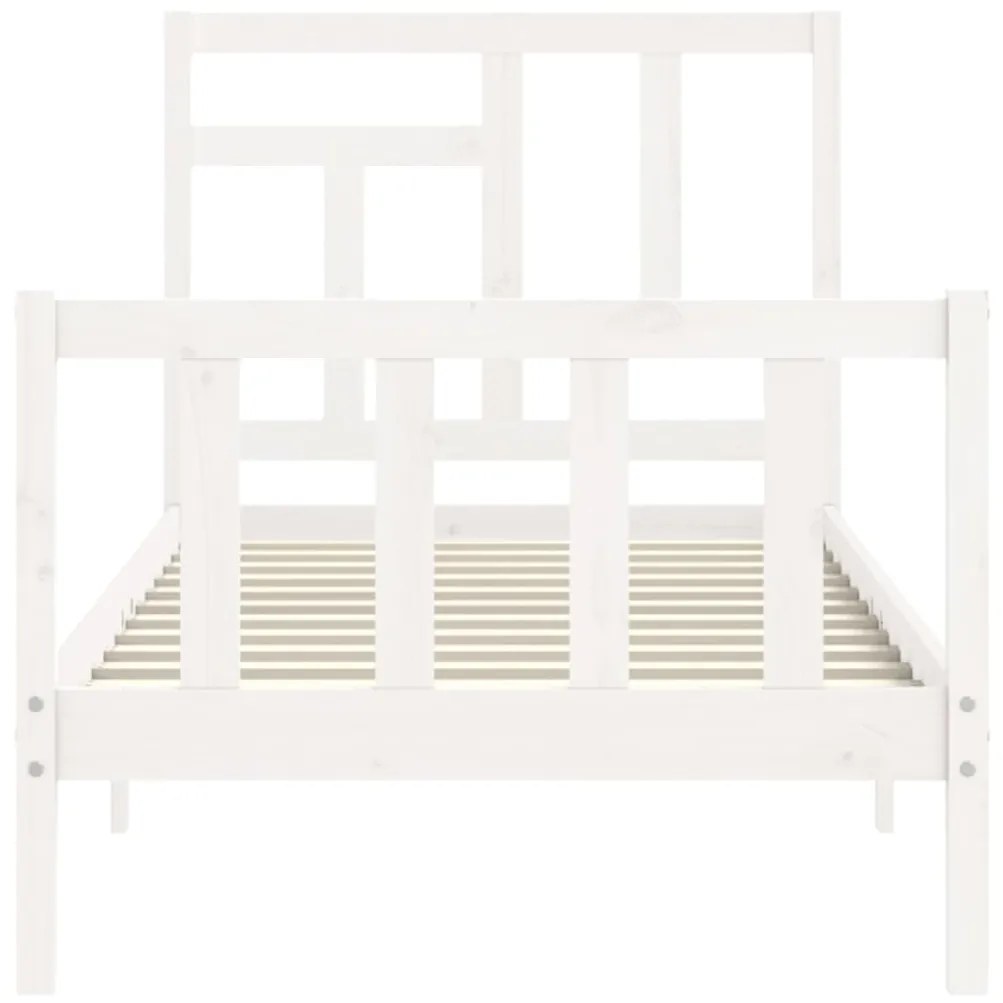 Cama sem colchão 90x200 cm madeira de pinho maciça branco