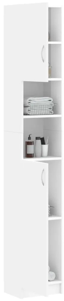 Armário casa banho derivados de madeira branco brilhante