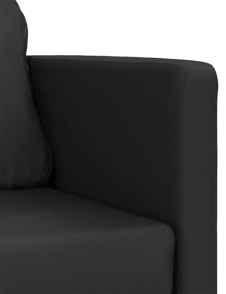 Sofá-cama sem pés 112x174x55 cm couro artificial preto