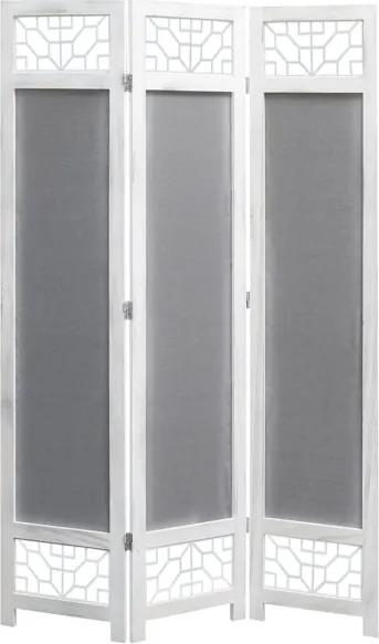 Biombo com 3 Painéis 105x165 cm Tecido Cinzento