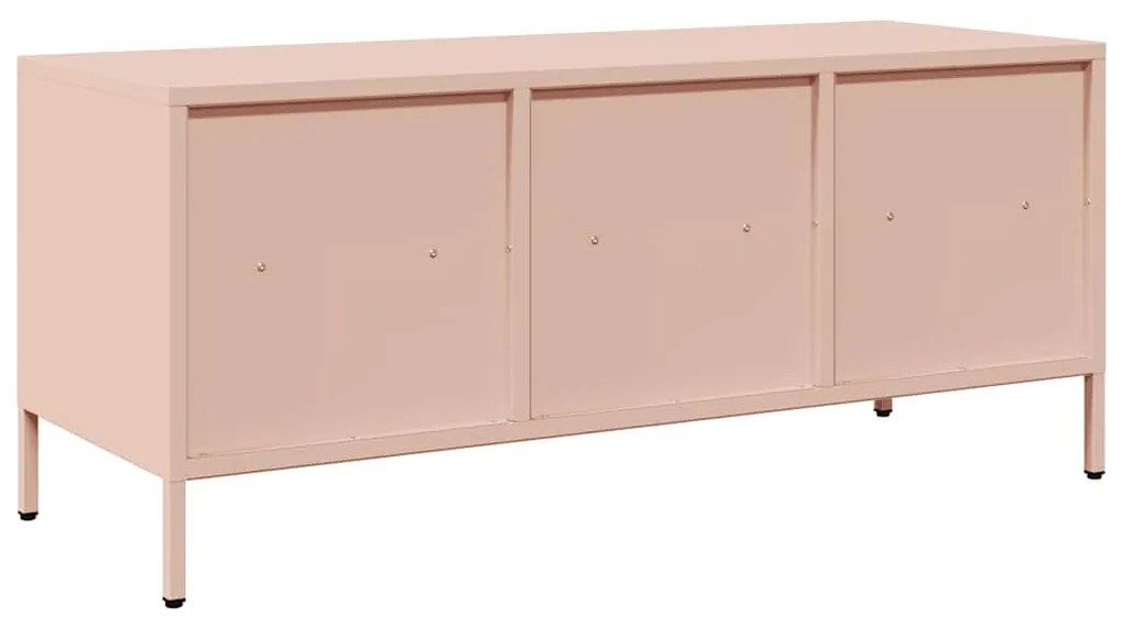 Móvel de TV 101,5x39x43,5 cm aço laminado a frio rosa