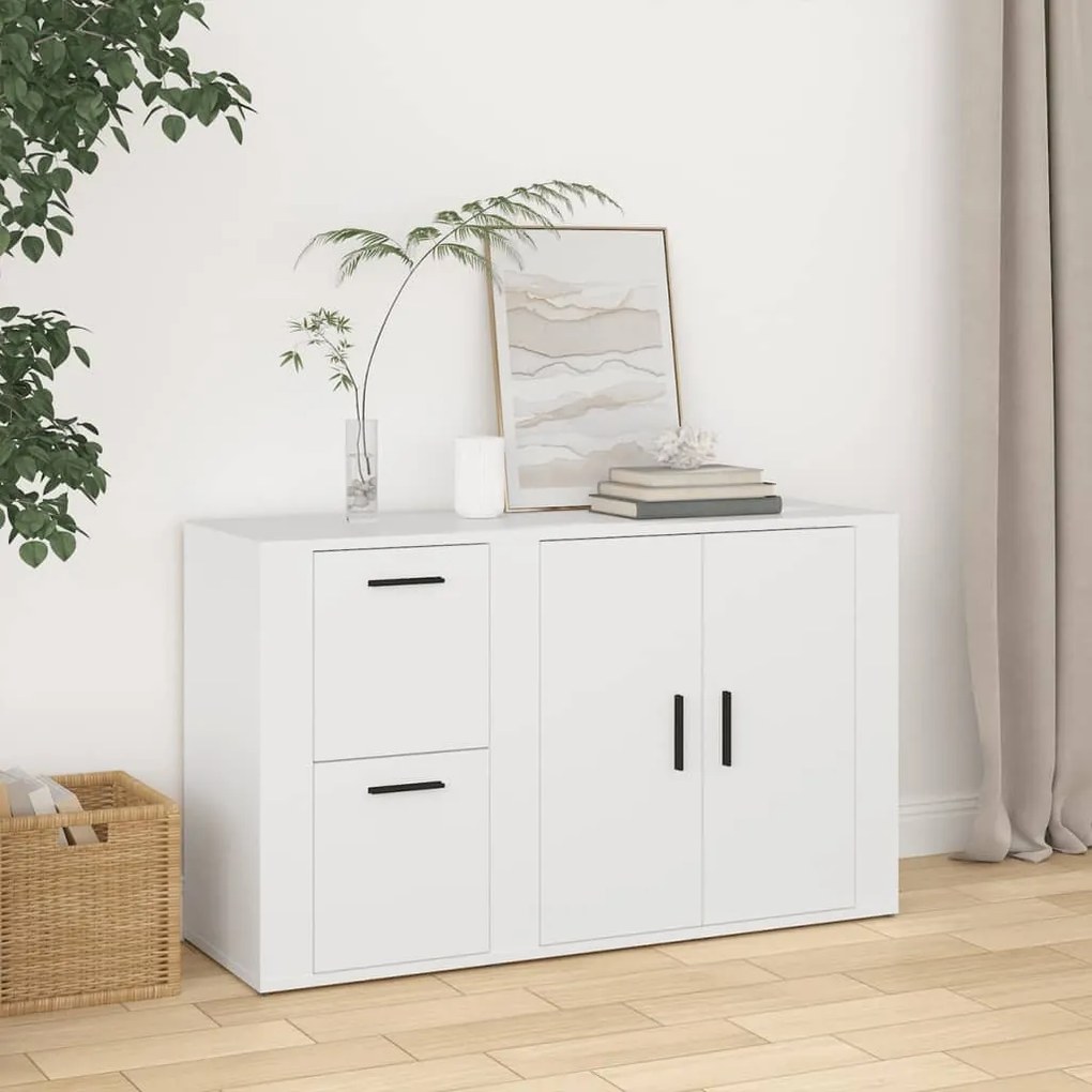 820996 vidaXL Aparador 100x33x59,5 cm derivados de madeira branco