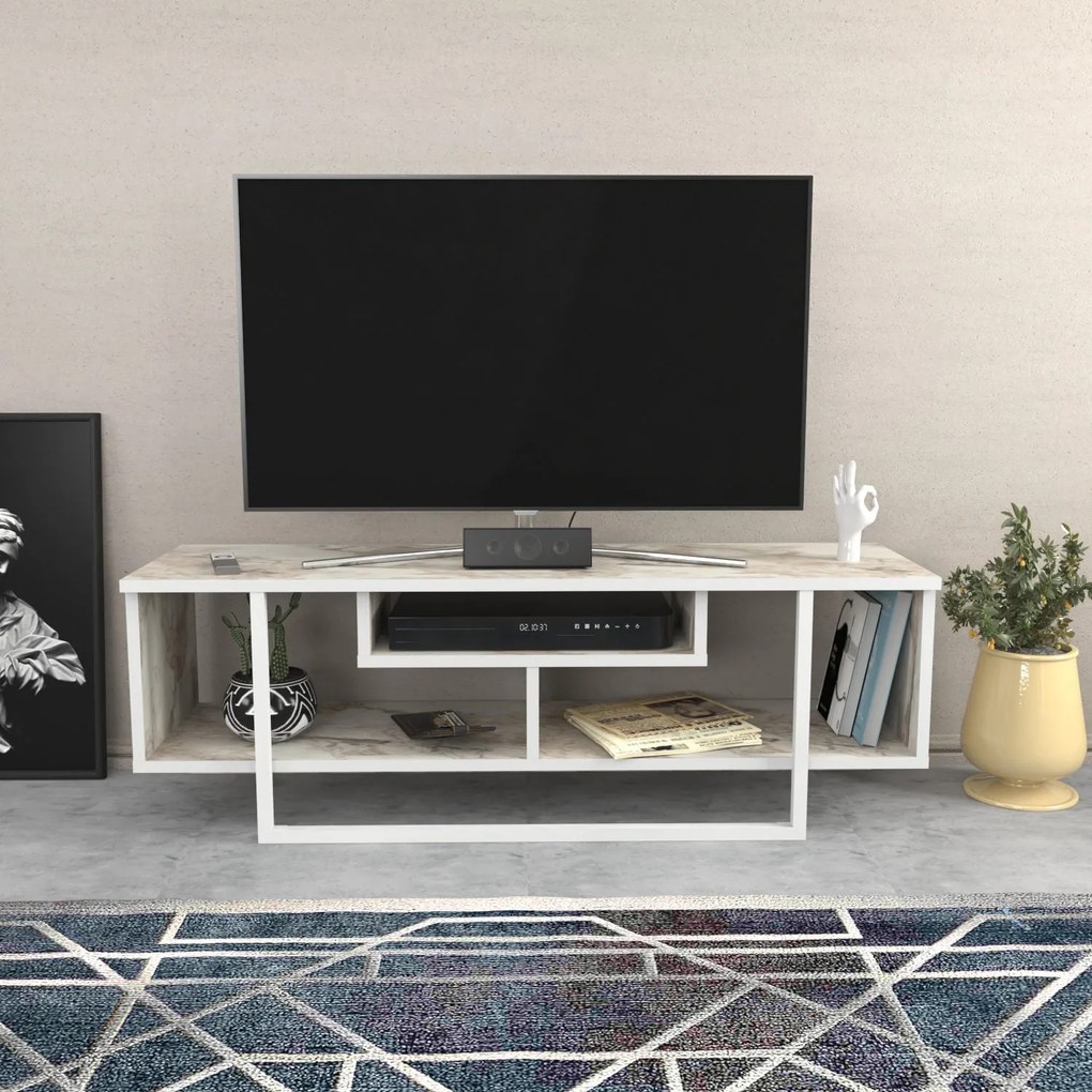 Suporte para TV Asal – Branco – 120 cm