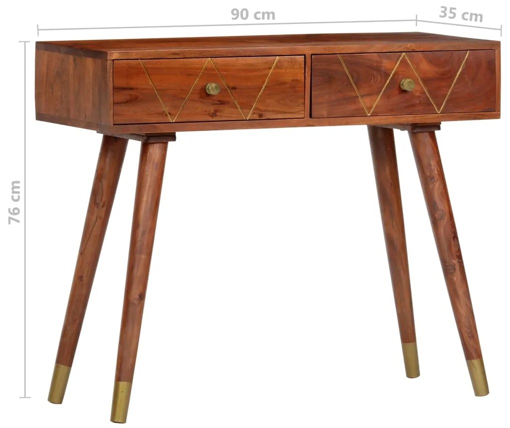 Mesa consola 90x35x76 cm madeira de acácia maciça
