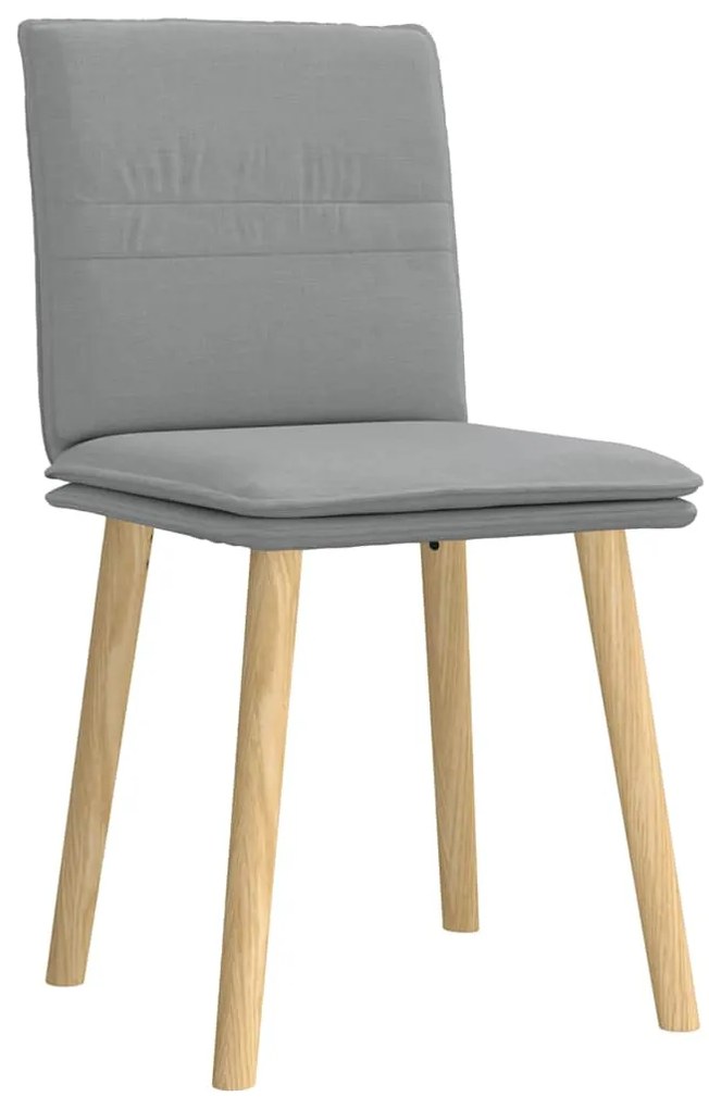 Cadeiras de jantar 2 pcs tecido cinzento-claro