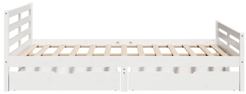 Cama sem colchão 150x200 cm madeira de pinho maciça branco