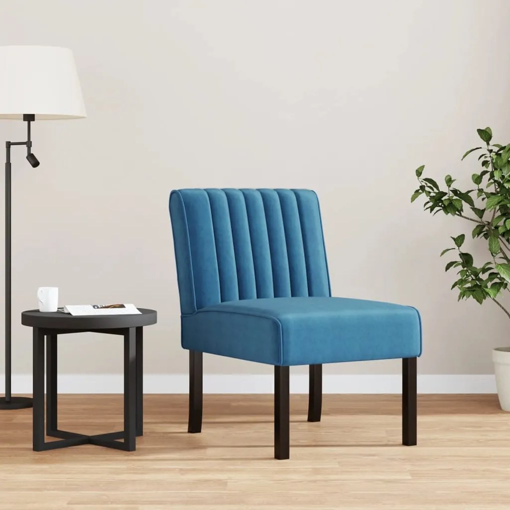 352450 vidaXL Cadeirão veludo azul