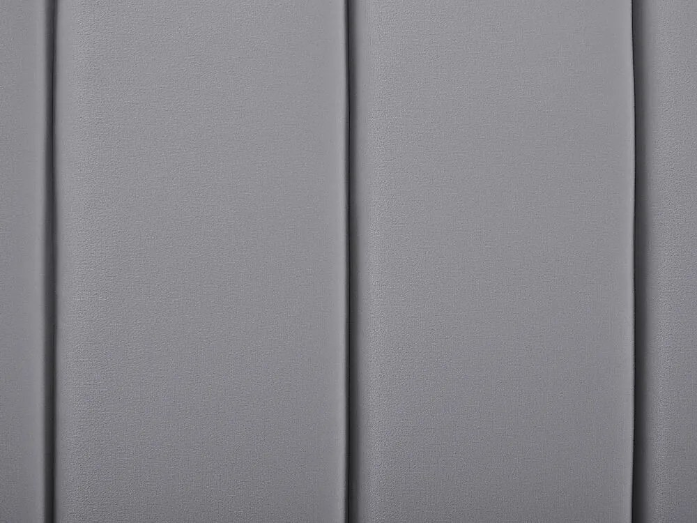 Cama de casal em veludo cinzento 140 x 200 cm MARVILLE Beliani