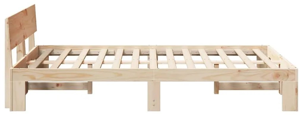 Estrado de Cama com Cabeceira 140x190 cm Madeira de Pinho Maciça