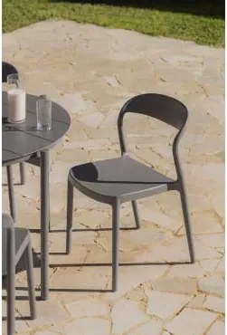 Cadeira De Jardim Empilhável Em Polipropileno Brenza Cinza Grafito - Sklum