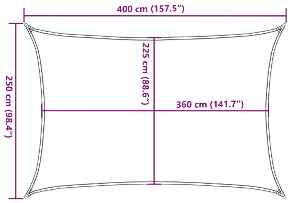 Para-sol estilo vela 160 g/m² 2,5x4 m PEAD antracite