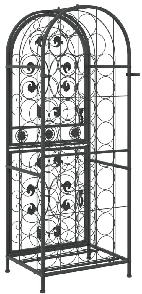 Garrafeira para 41 garrafas 45x36x120 cm ferro forjado preto