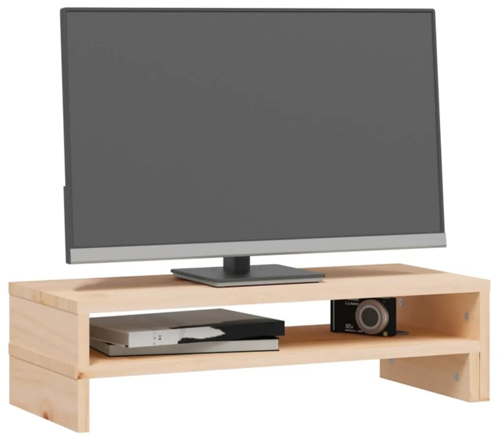 Suporte para monitor (52-101)x22x14 cm madeira de pinho maciça