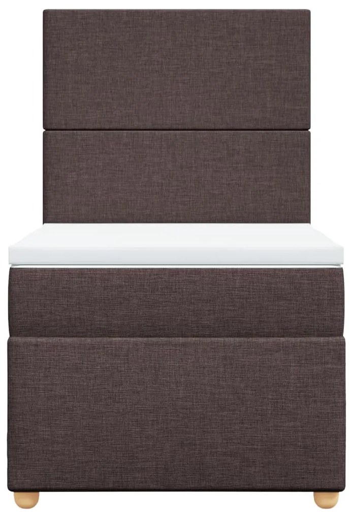Cama com molas/colchão 90x200 cm tecido castanho-escuro