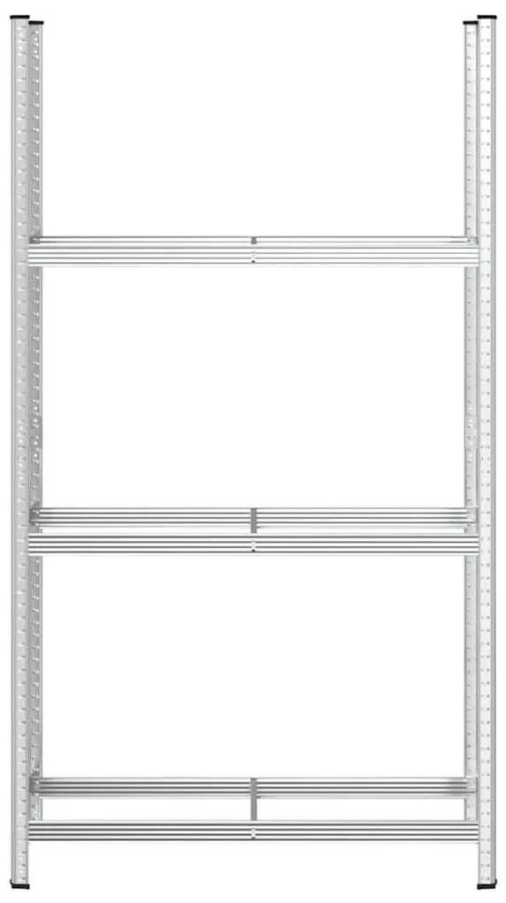 Prateleira para pneus de 3 camadas prateado 110x40x200 cm aço