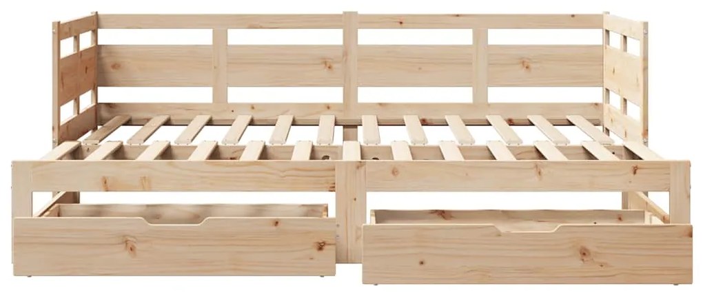 Sofá-cama com gavetão e gavetas sem colchão 90x200 cm