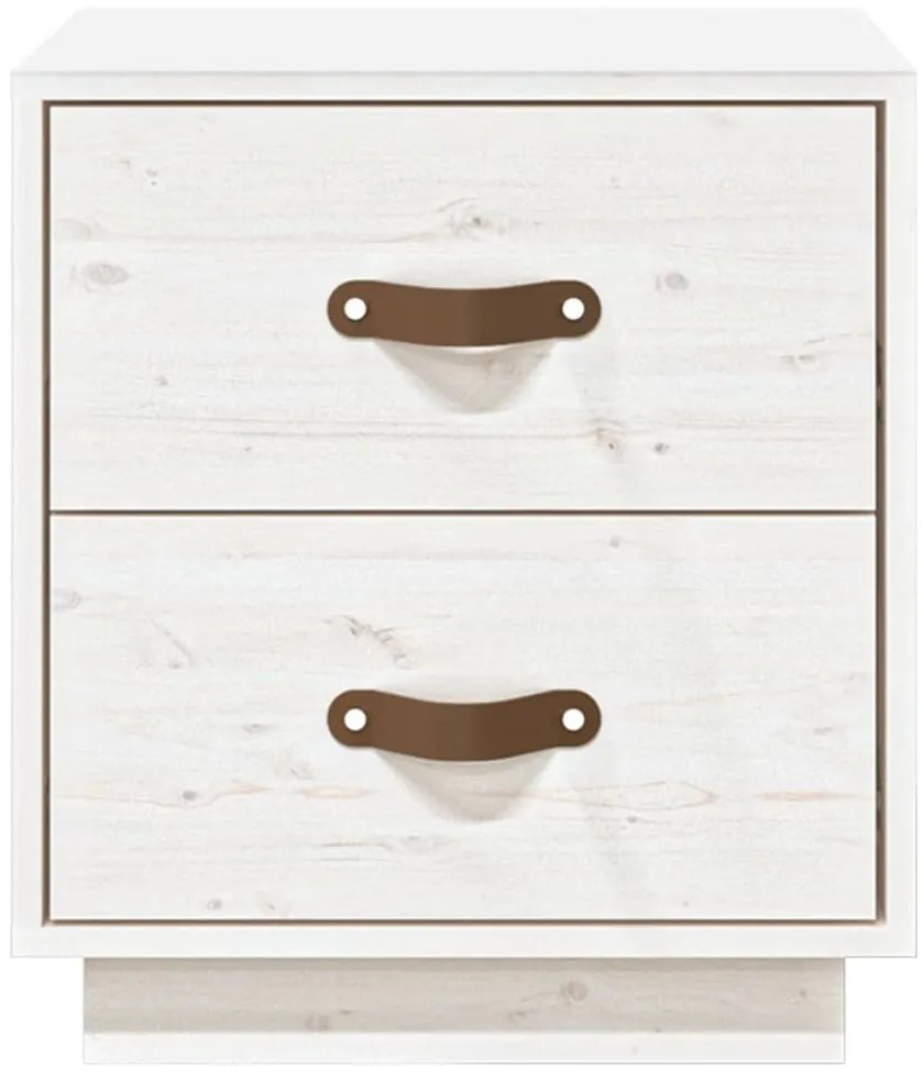 Mesas de cabeceira 2 pcs 40x34x45 cm pinho maciço branco