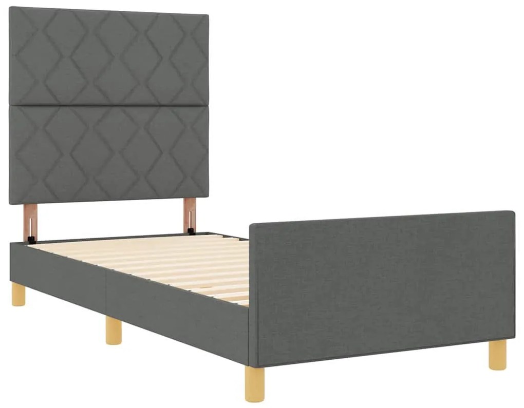 Cama vidaXL Cinza Escuro 90x190 cm em Tecido