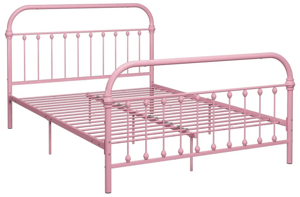 Estrutura de cama 160x200 cm metal rosa