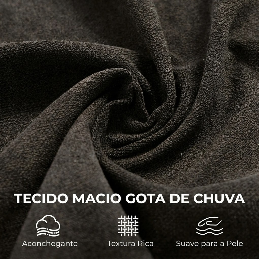Cadeira de Baloiço Estofada com Apoio de Cabeça Ajustável, Veludo Texturado, Base em Madeira de Seringueira, Cinzento-Escuro