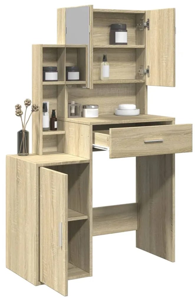 Toucador com armário 80x35x132 cm cor carvalho sonoma
