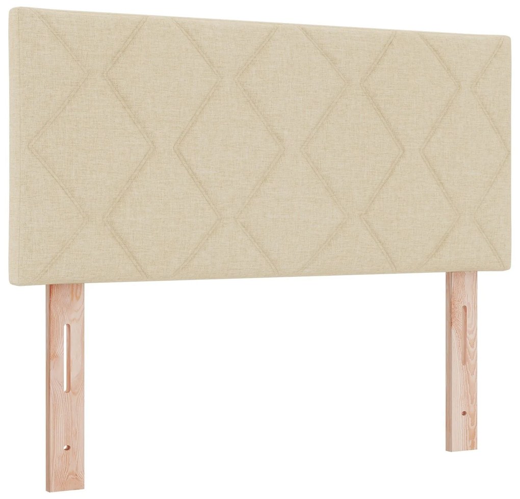 Cama Box com Colchão & LED Creme 90x190 cm Tecido