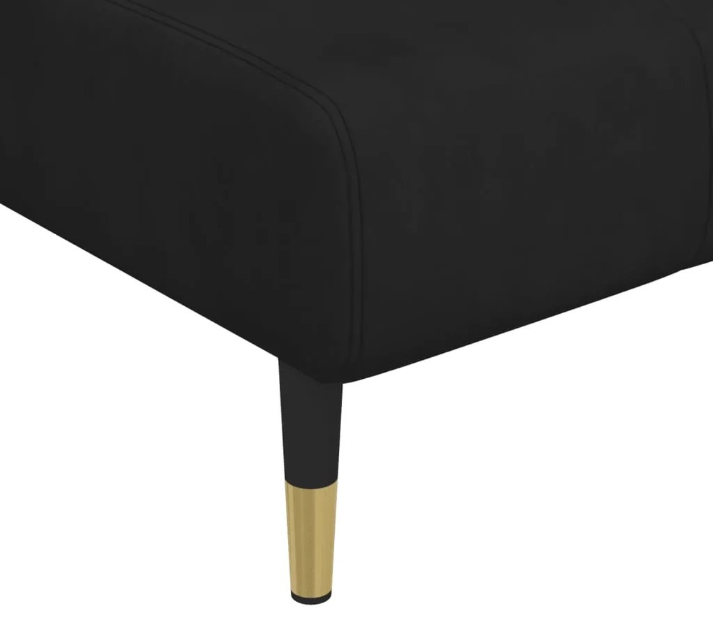 Chaise longue veludo preto