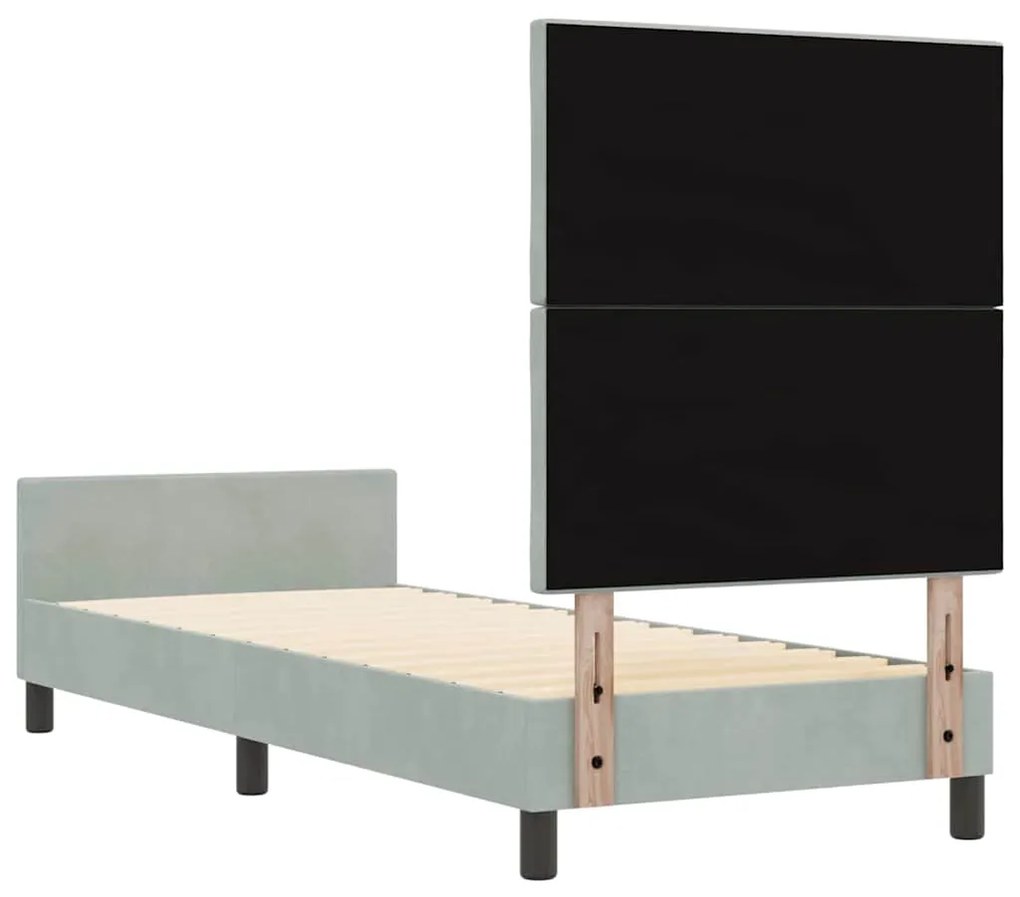 Cama vidaXL Cinza Claro 80x200 cm Veludo