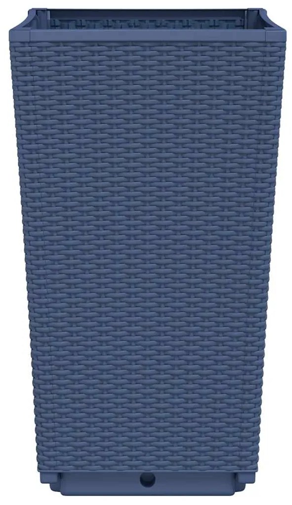 Vasos/floreiras 4 pcs 32,5x32,5x57 cm PP cinzento azul