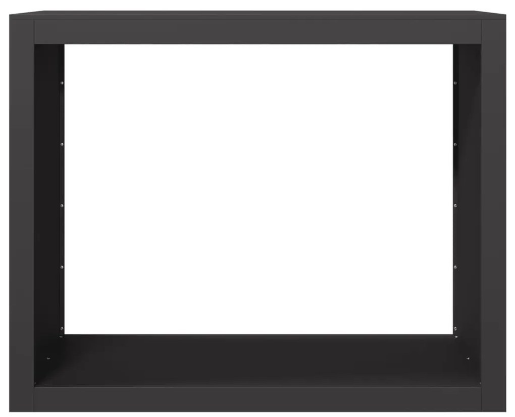 Suporte para lenha 100x40x80 cm aço preto