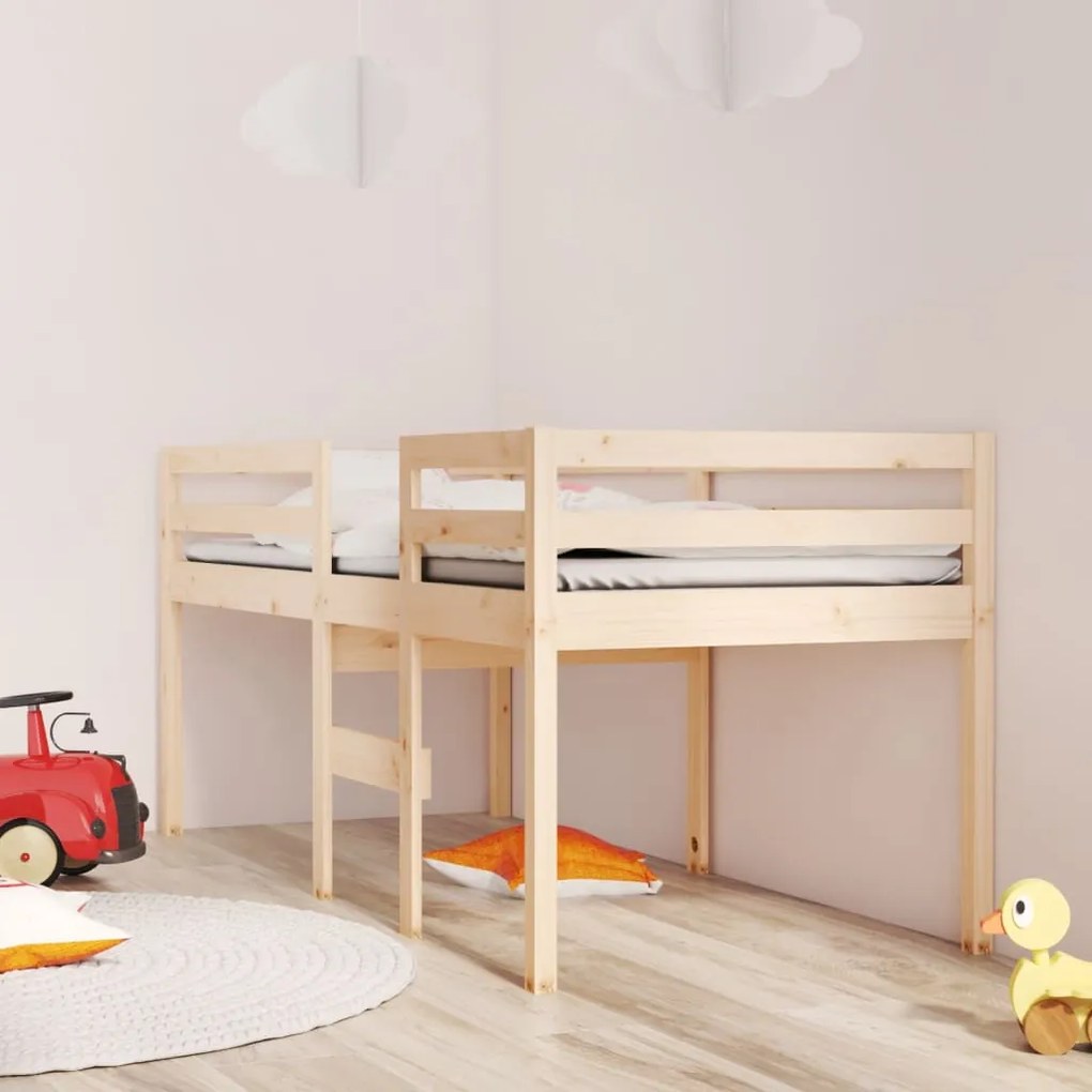 821604 vidaXL Cama alta 90x200 cm madeira de pinho maciça