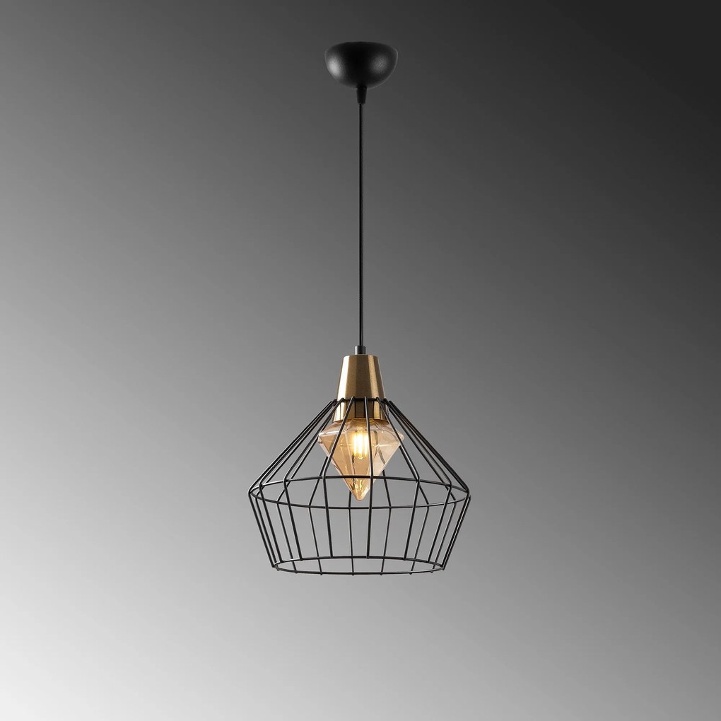 Candeeiro Wire – Preto – 30 x 30 cm