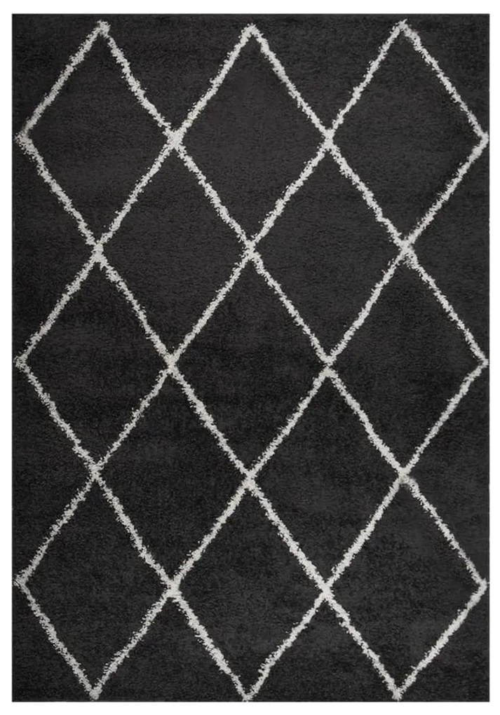 vidaXL Tapete shaggy de pelo alto 160x230 cm creme/antracite