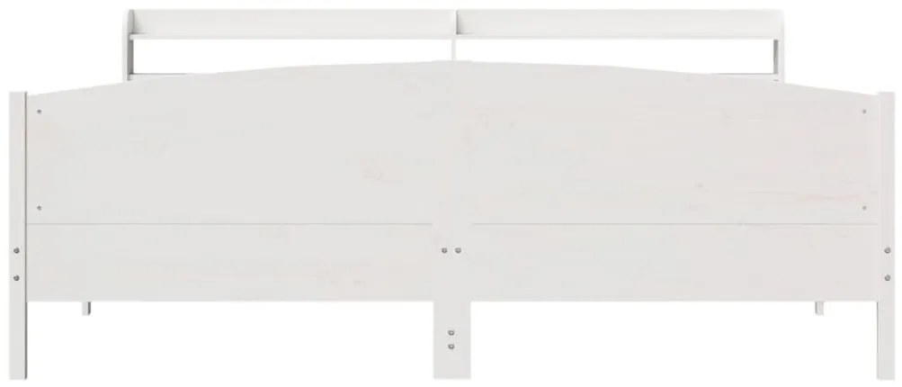 Cama sem colchão 180x200 cm madeira de pinho maciça branco