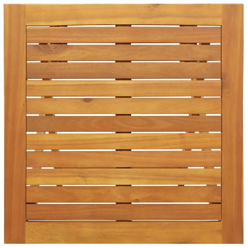 Mesa de Jardim Dobrável Quadrada 60 x 60 x 72 cm em Madeira Sólida de