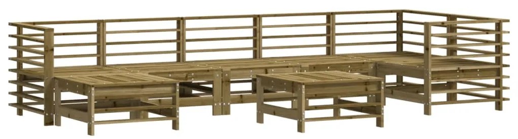 8 pcs conjunto lounge de jardim c/ almofadões pinho impregnado