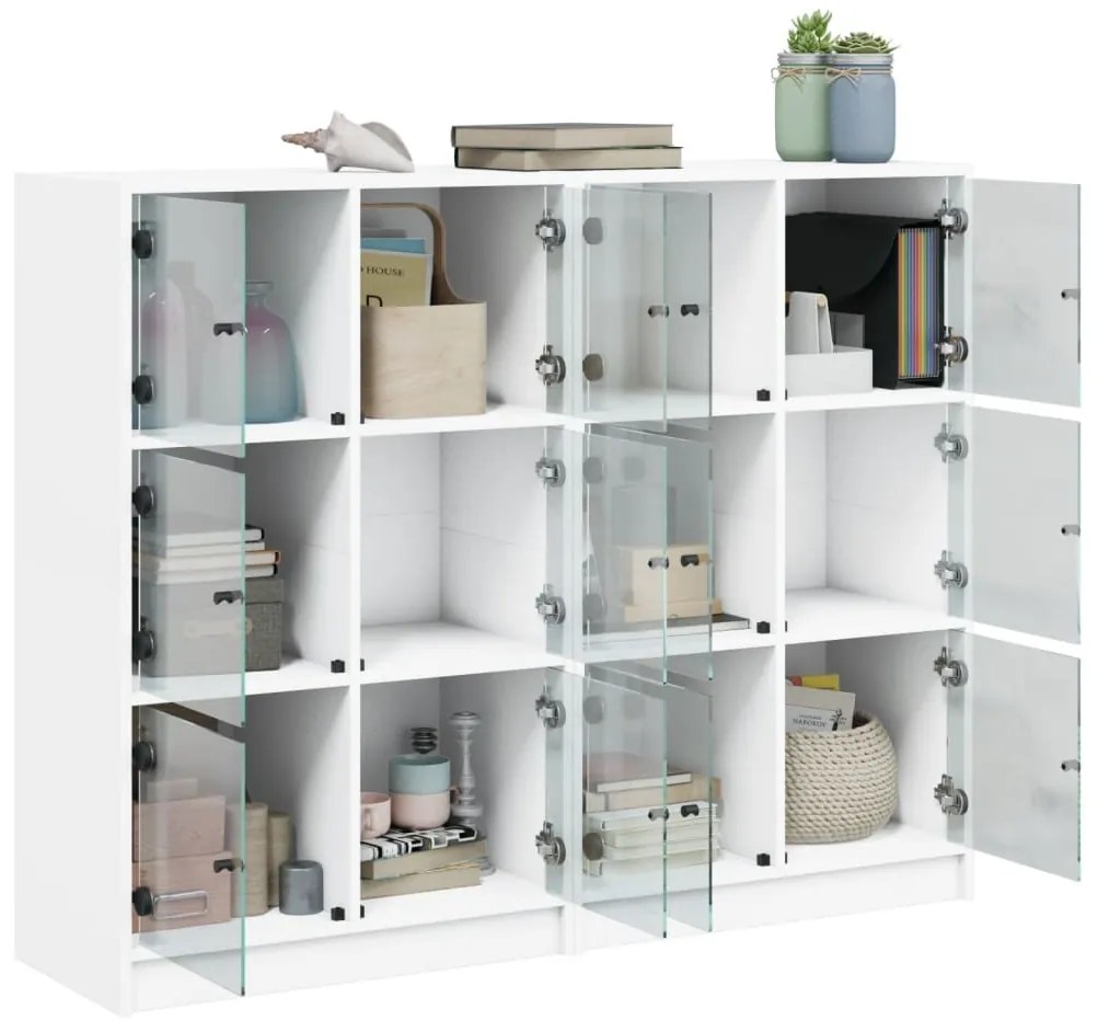 Estante c/ portas 136x37x109 cm derivados madeira branco