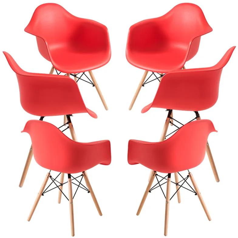 Pack 6 Cadeiras Dau - Vermelho