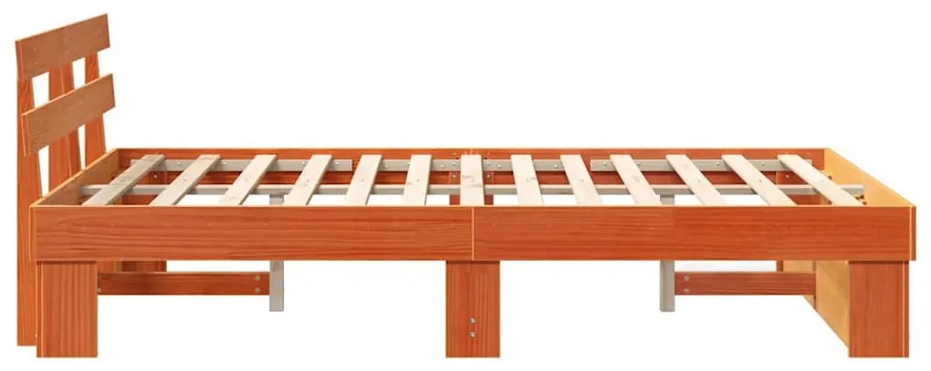 Estrutura da Cama com cabeceira Castanho-mel 140 x 190 cm