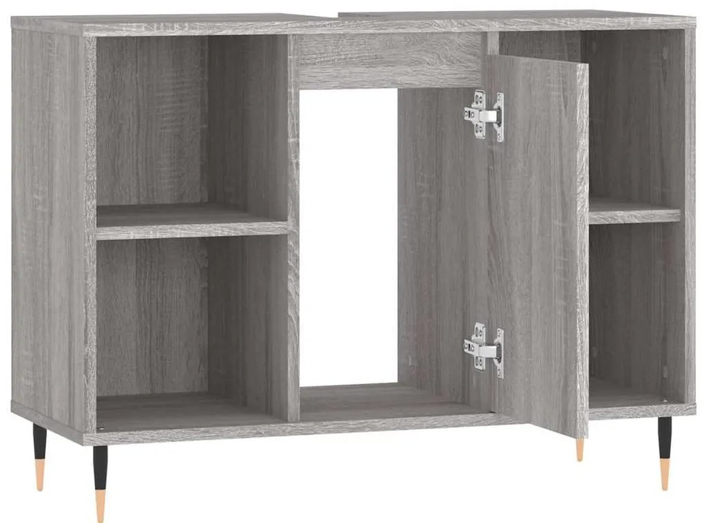 Armário de casa de banho 80x33x60 cm deriv.madeira cinza sonoma