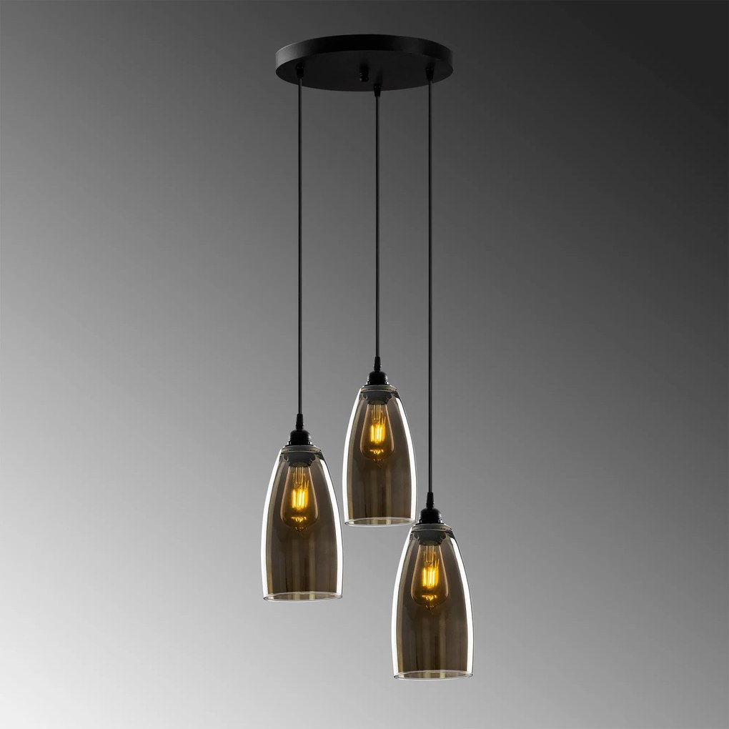 Candeeiro de Teto Smoked – Fumê – 37 x 37 cm