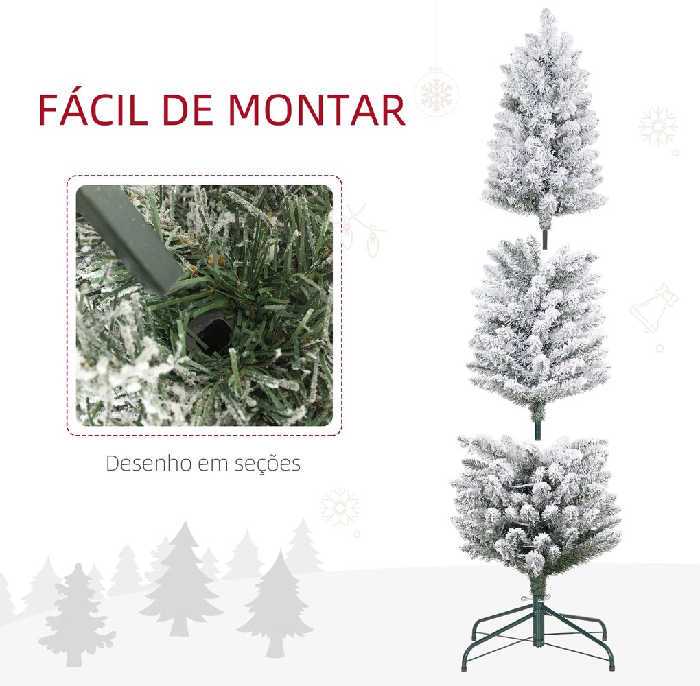 Árvore de Natal Árvore de Natal artificial nevada de 150 cm com 120 lu