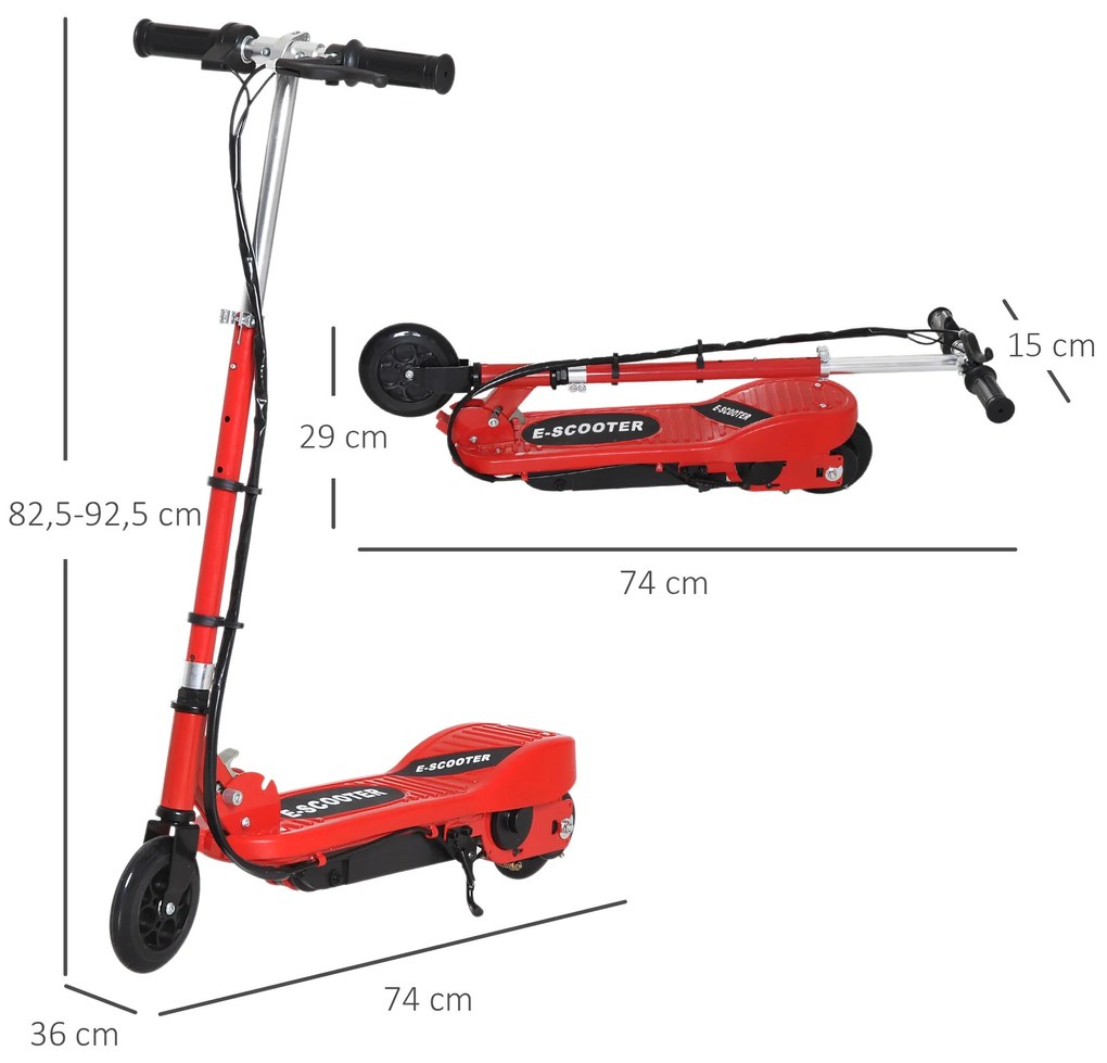 HOMCOM Trotinete Elétrica Criança De 7-14 Anos E-Scooter Dobrável Guia