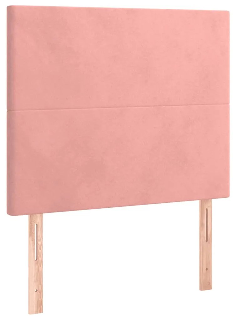 Cabeceira de cama c/ luzes LED veludo 90x5x118/128 cm rosa